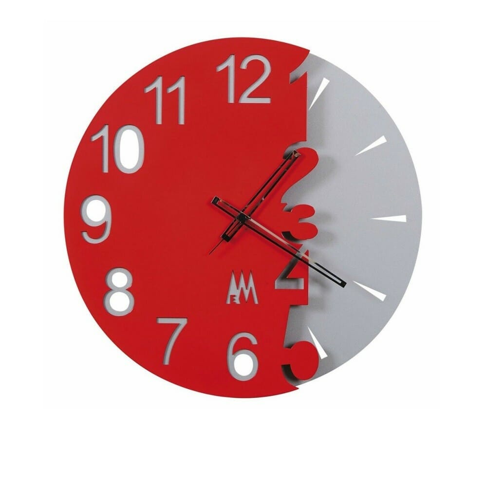 Arti e Mestieri orologio da parete design Full Moon rosso e grigio cm. 51 - Professional Cooking